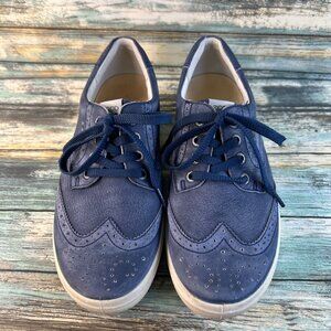 Ecco Hybrid Golf Shoe Womens 8-8.5 Blue Leather Water Resistant Spikeless